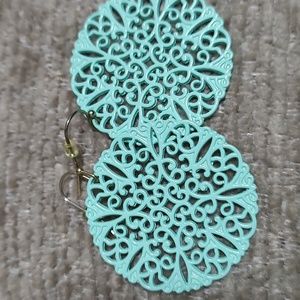 Mint Lattice Lucite Earrings